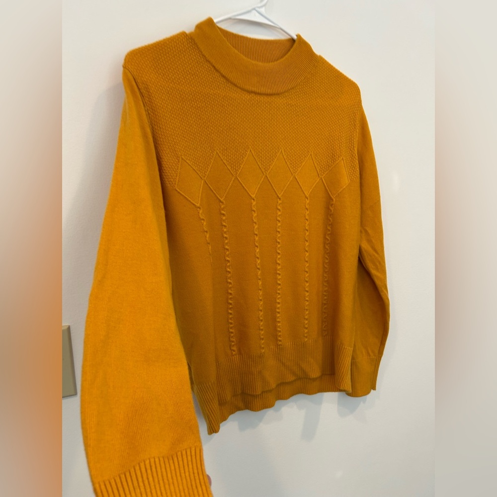 Sheridan Vintage Chic Mustard Turtleneck Sweater small  #oldmoney